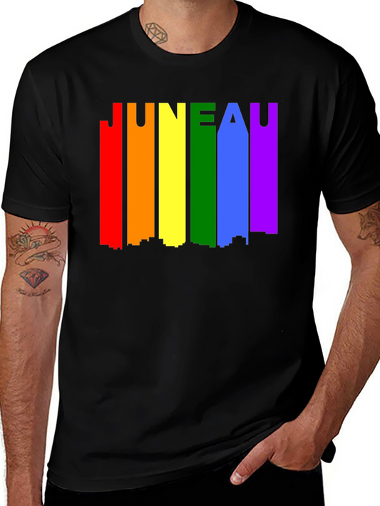 Juneau Pride LGBTQ Rainbow Skyline T-Shirt