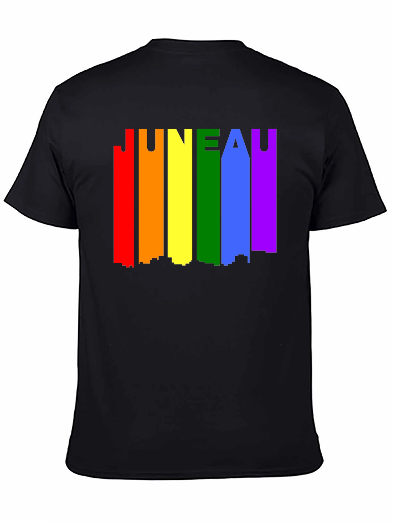 Juneau Pride LGBTQ Rainbow Skyline T-Shirt
