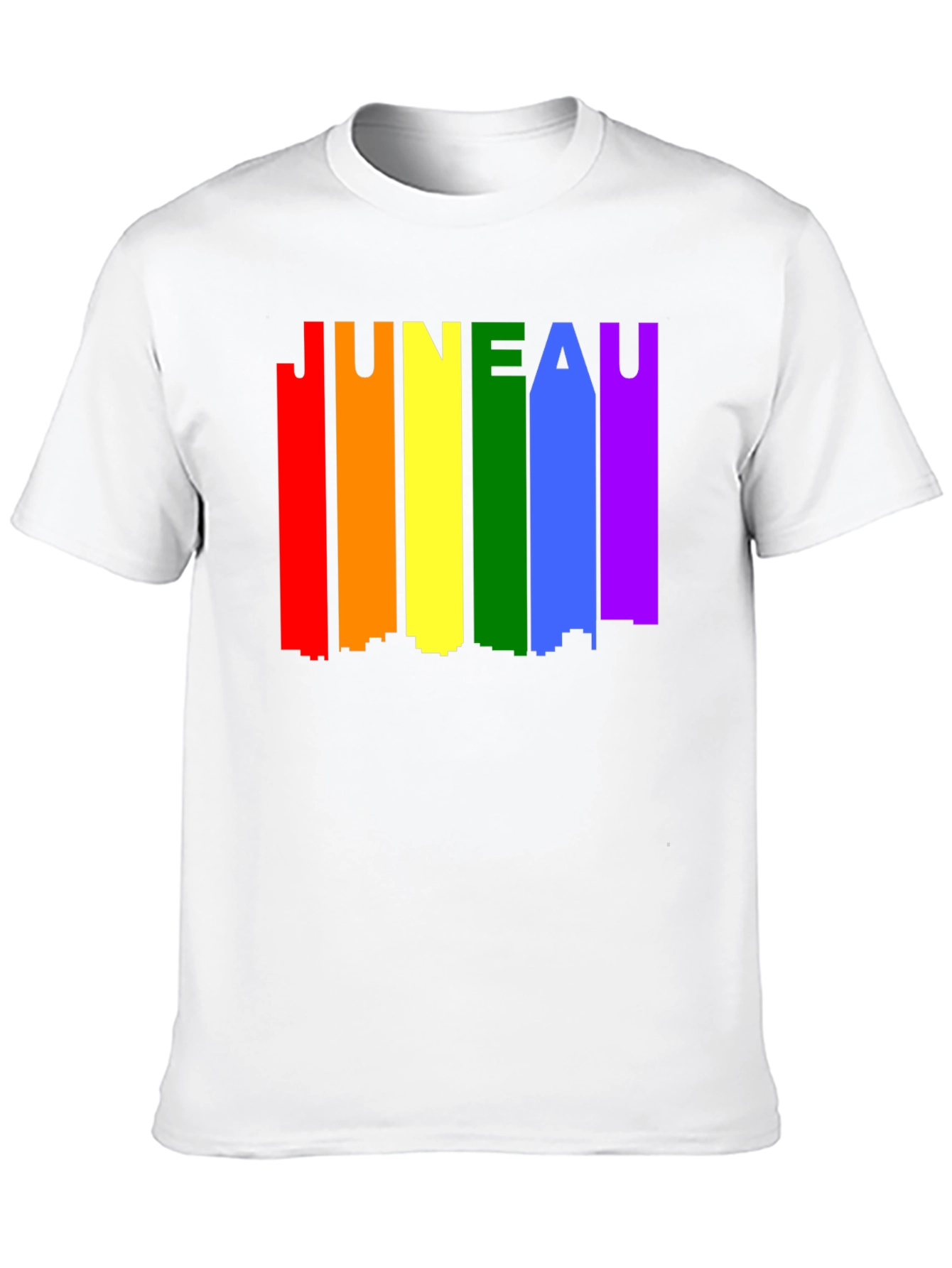 Juneau Pride LGBTQ Rainbow Skyline T-Shirt