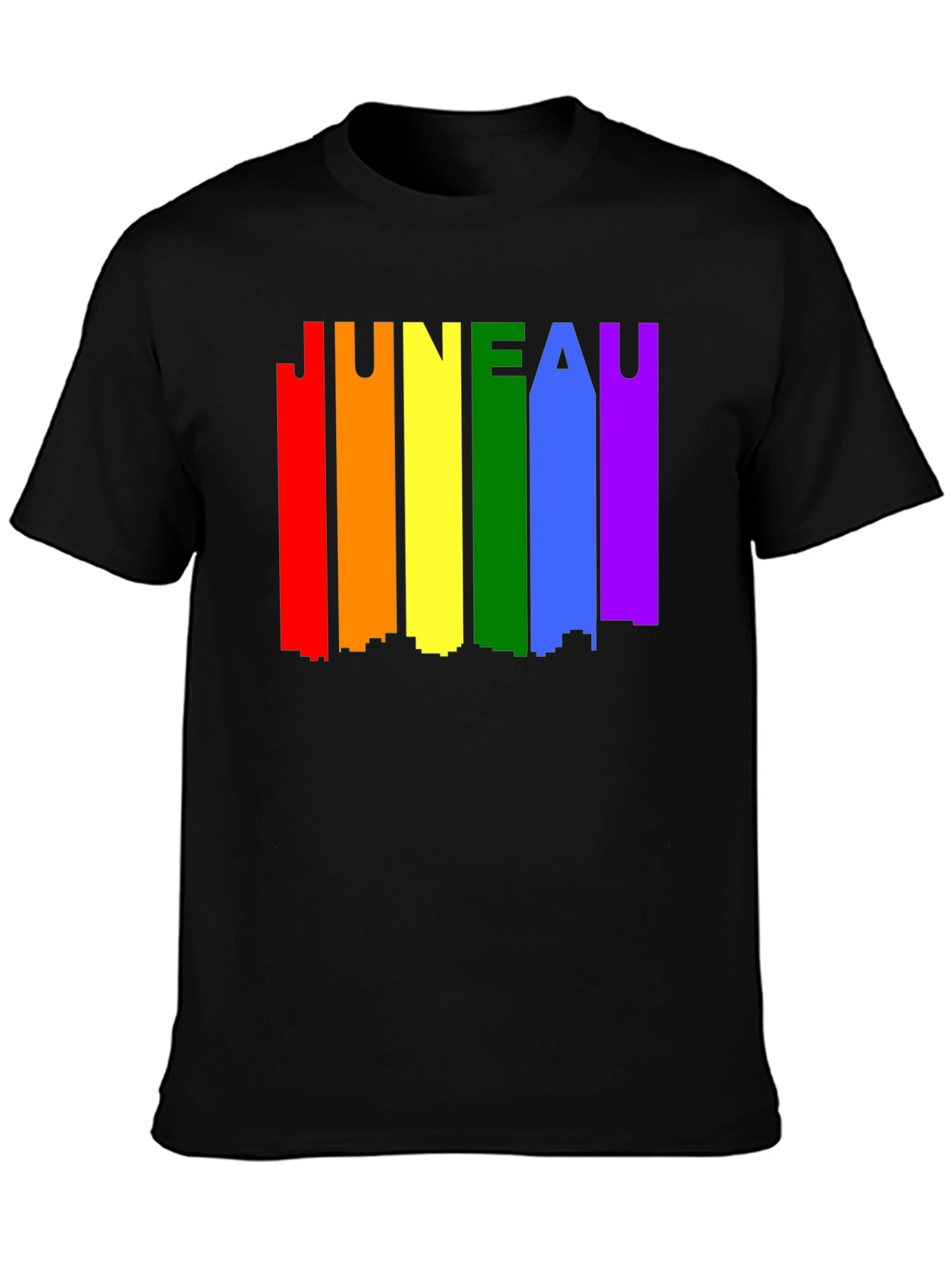 Juneau Pride LGBTQ Rainbow Skyline T-Shirt