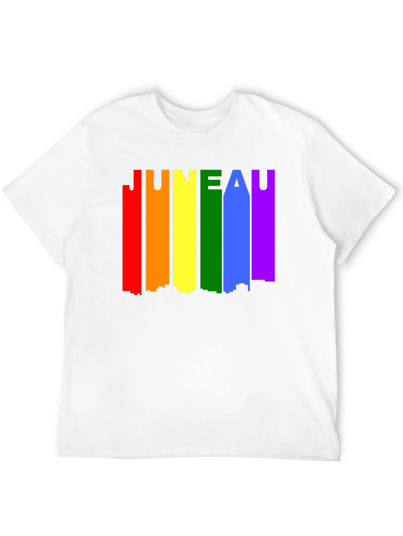 Juneau Pride LGBTQ Rainbow Skyline T-Shirt