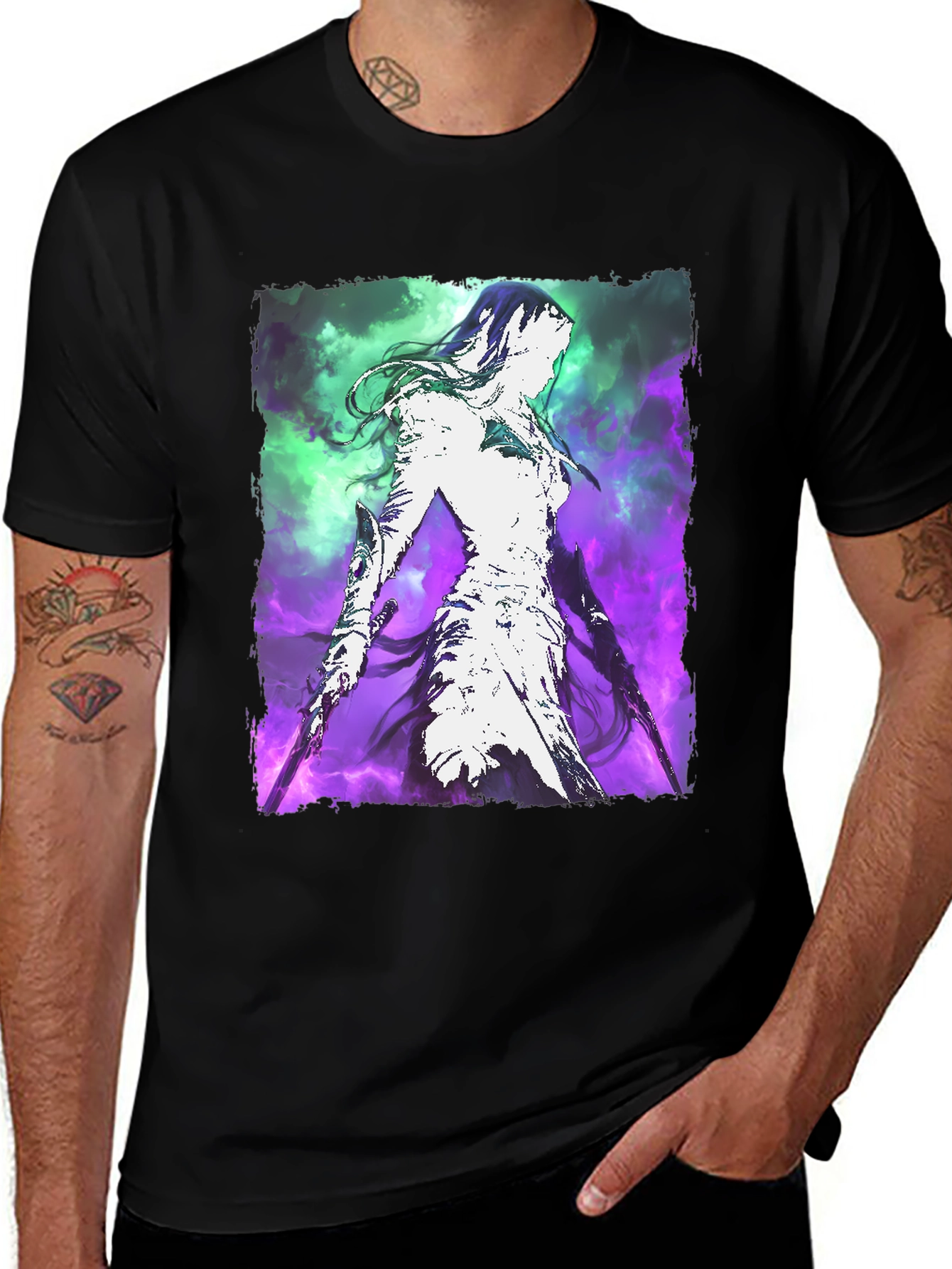 Mystic Warrior Graphic Tee - Black