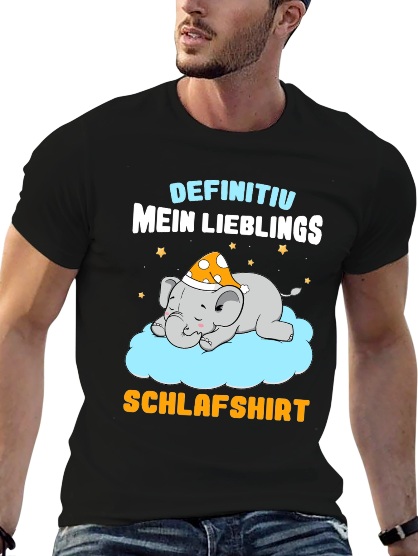 Cute Sleeping Elephant T-Shirt - German Schlafshirt