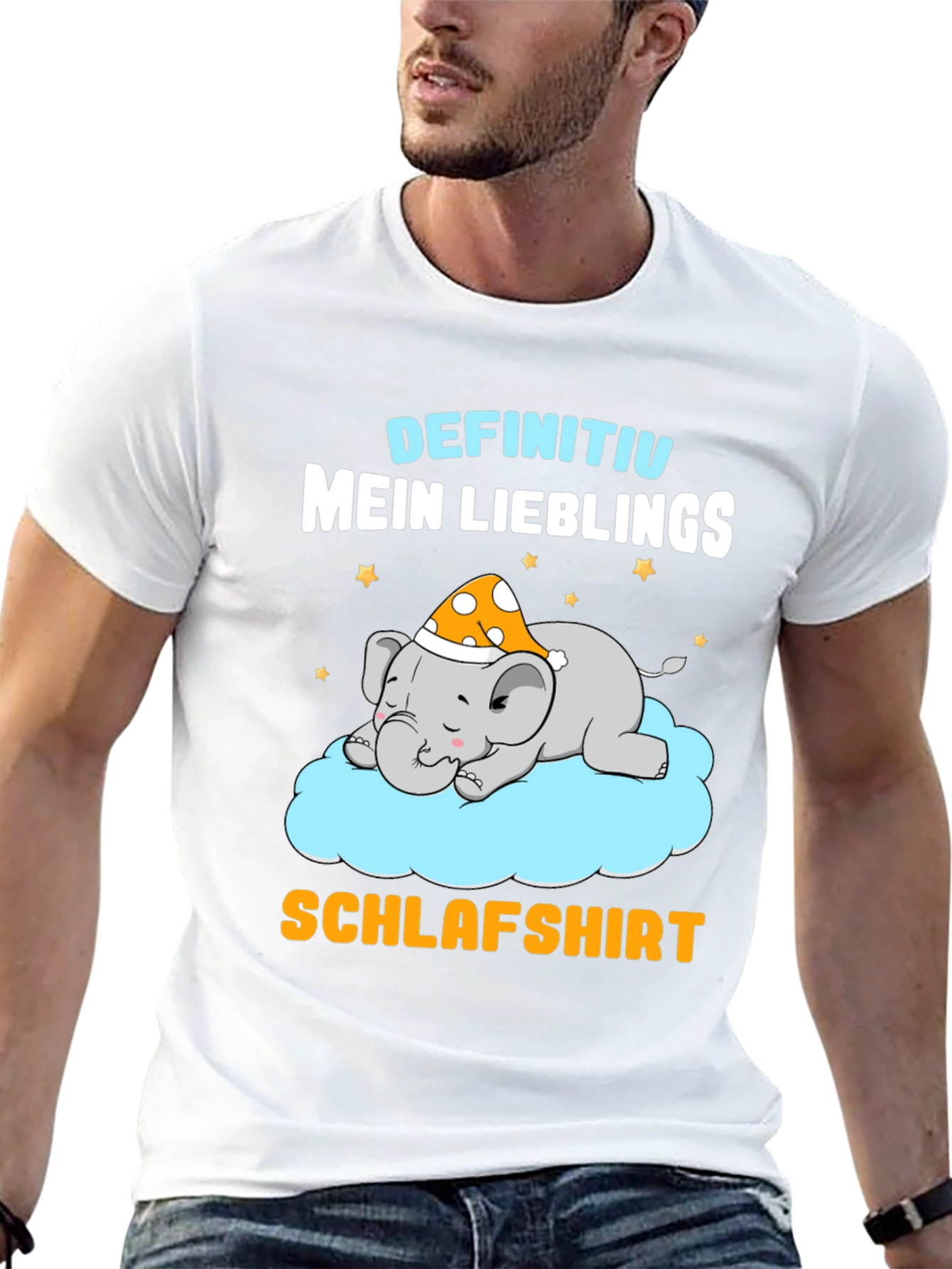 Cute Sleeping Elephant T-Shirt - German Schlafshirt