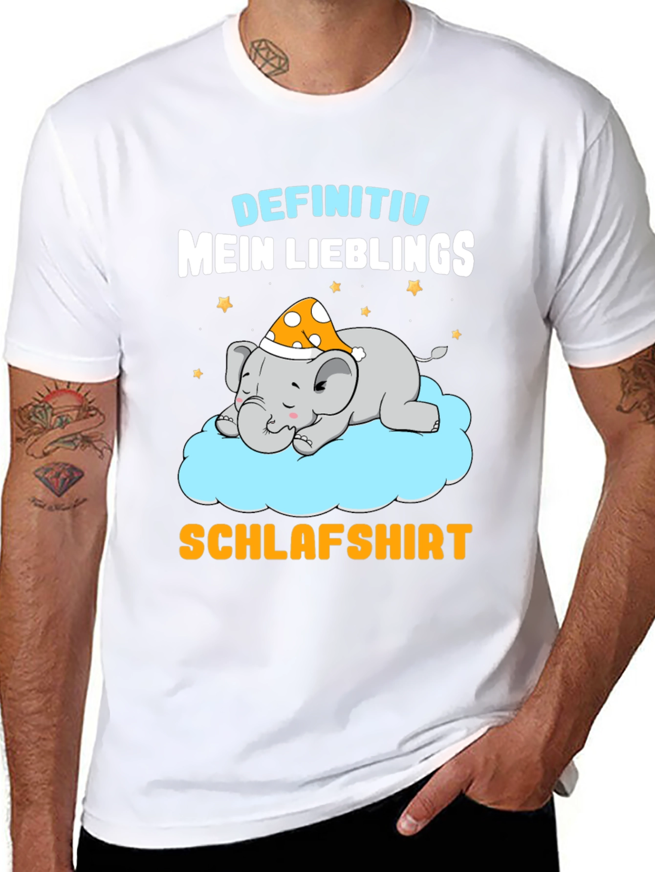 Cute Sleeping Elephant T-Shirt - German Schlafshirt