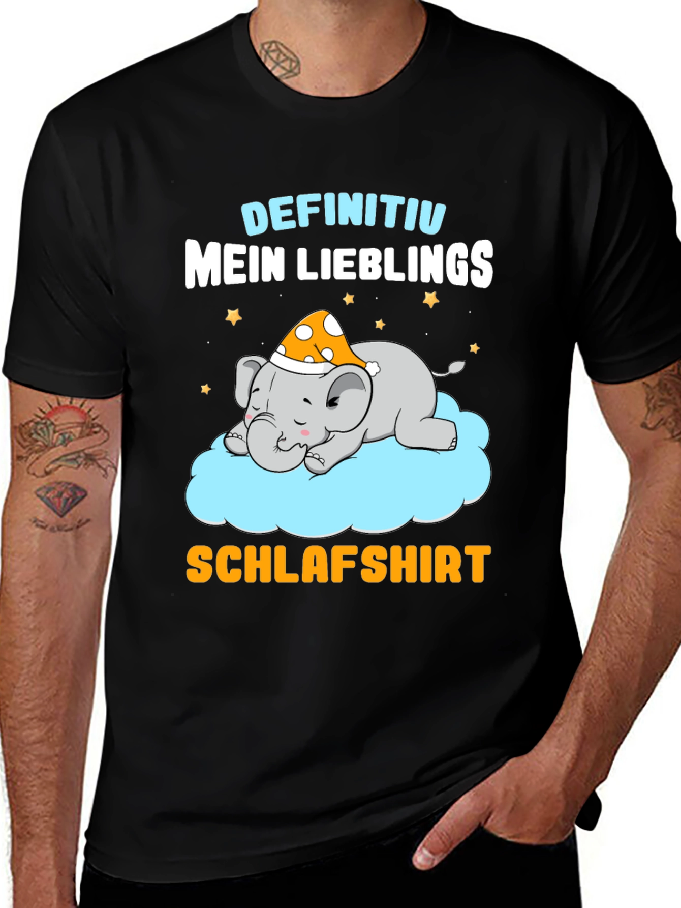 Cute Sleeping Elephant T-Shirt - German Schlafshirt