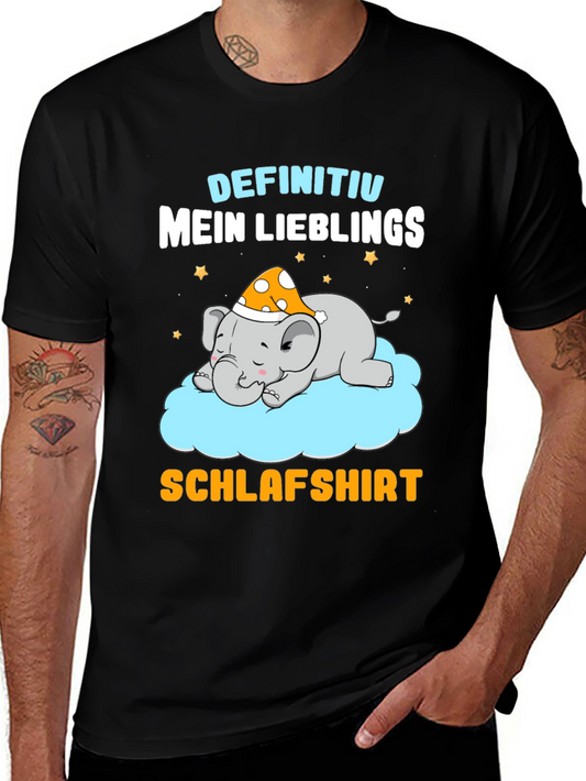Cute Sleeping Elephant T-Shirt - German Schlafshirt