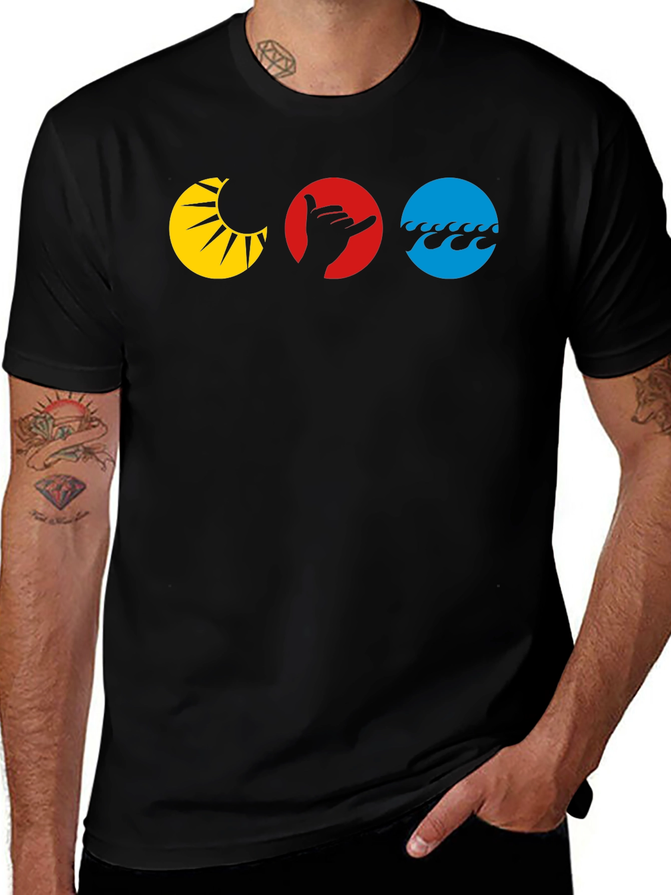 Hang Loose T-Shirt - Sun Hand Wave Graphic Tee