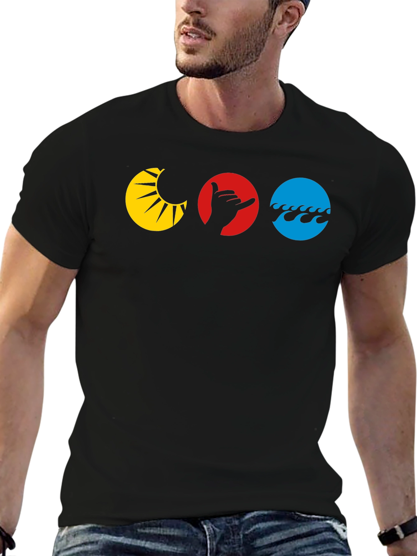 Hang Loose T-Shirt - Sun Hand Wave Graphic Tee