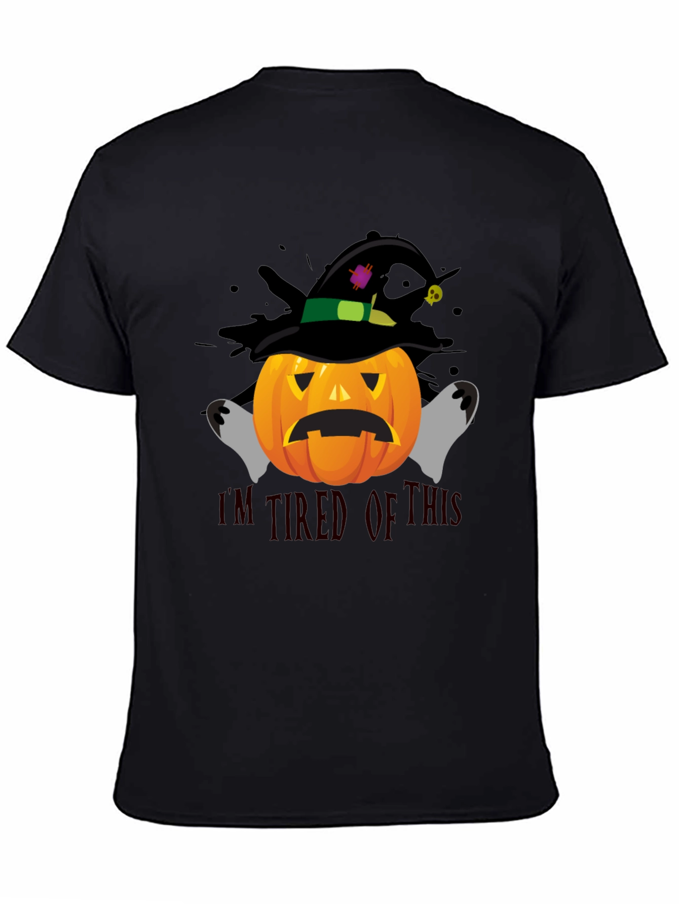 Tired Pumpkin Graphic T-Shirt - Halloween Tee