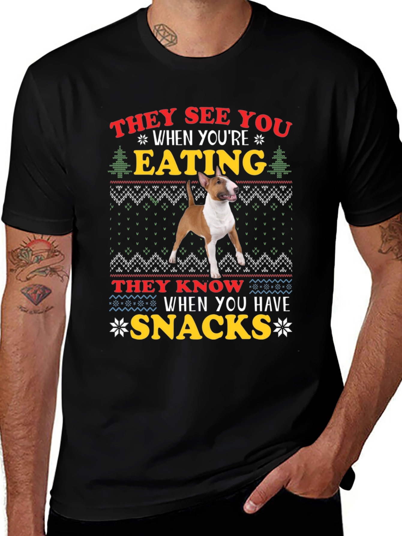 Dog Breed Eating Snacks Graphic T-Shirt