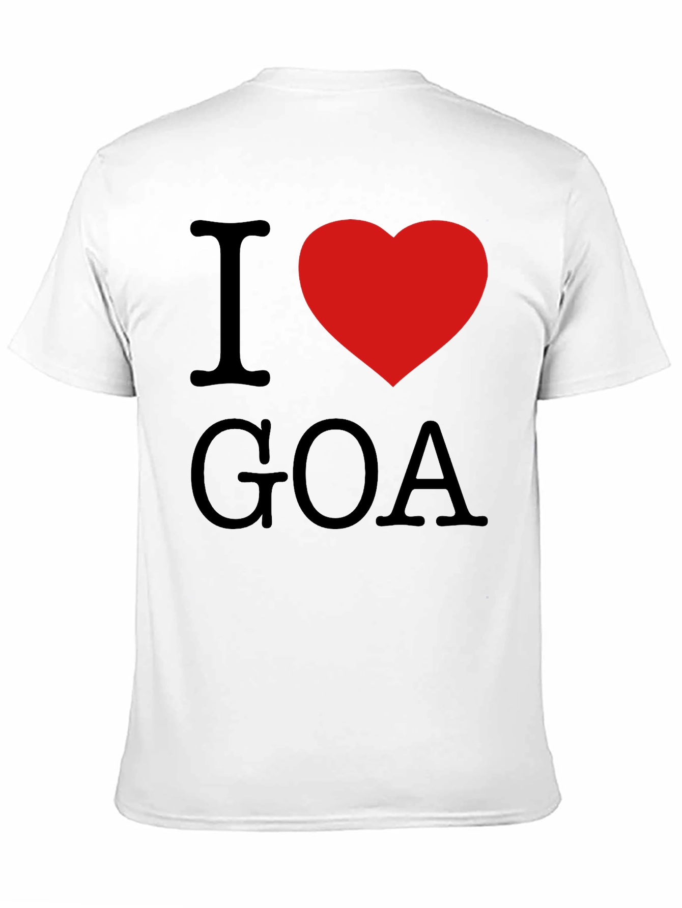 I Love Goa T-Shirt - Black with Red Heart