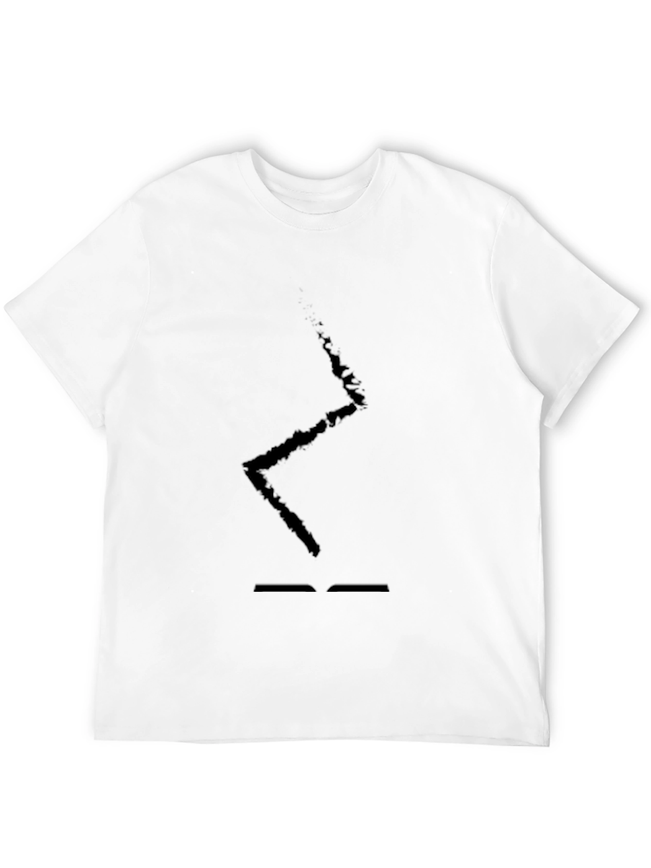 Mens Black T-Shirt with Abstract Lightning Bolt Design