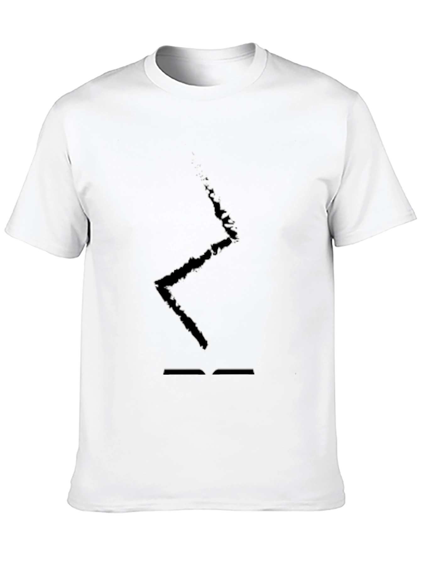 Mens Black T-Shirt with Abstract Lightning Bolt Design
