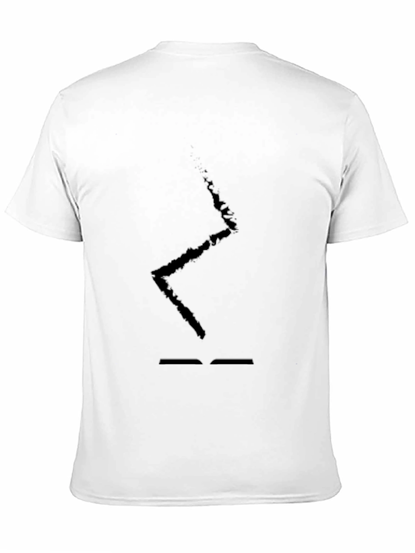Mens Black T-Shirt with Abstract Lightning Bolt Design