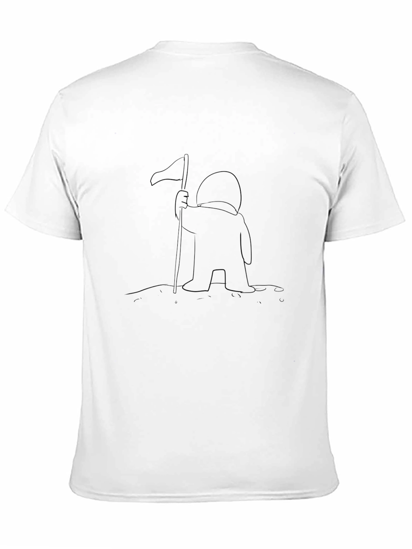Astronaut Flag Graphic Tee - Black Cotton Comfort
