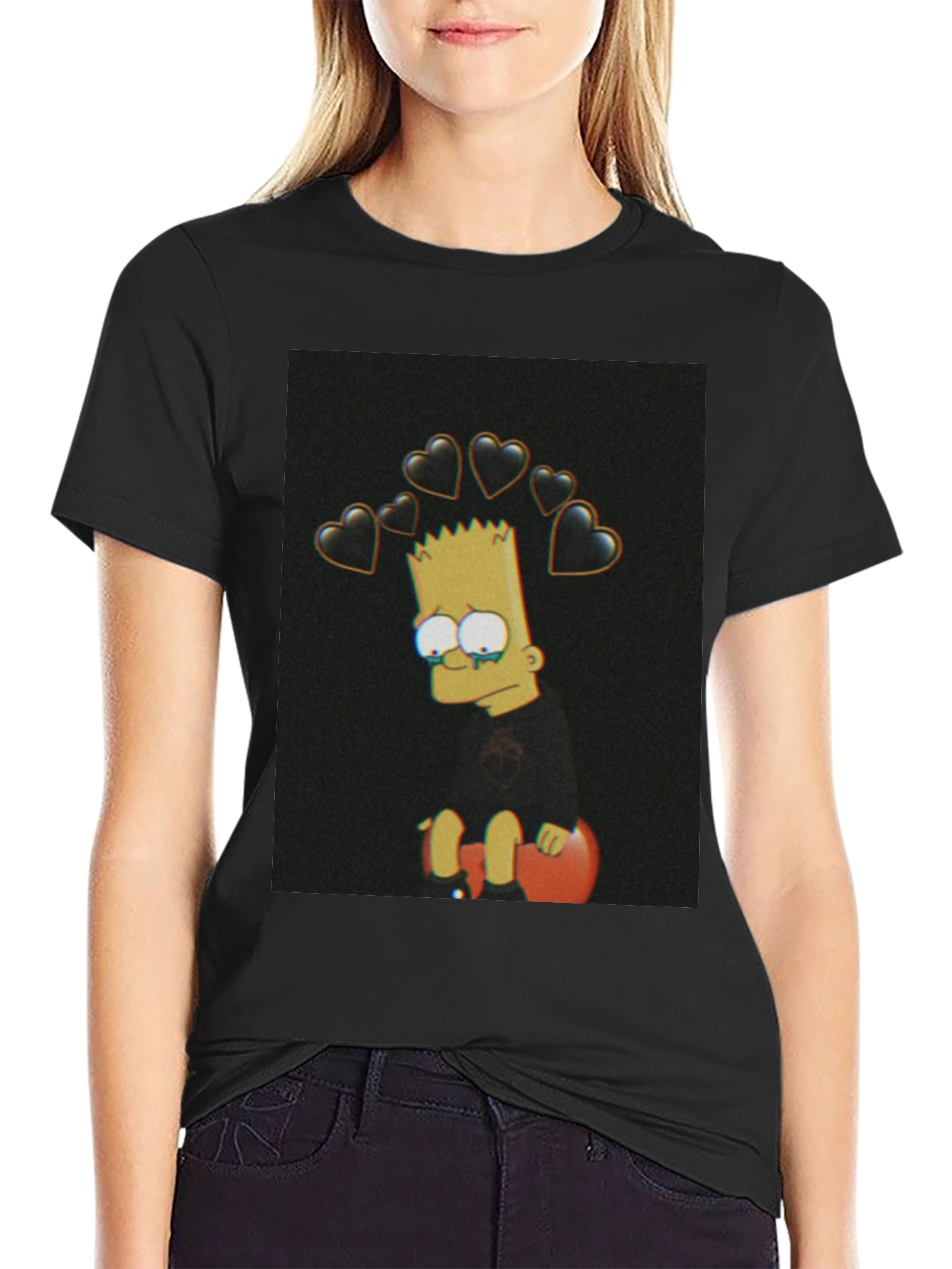 Bart Simpson Sad Heart T-Shirt