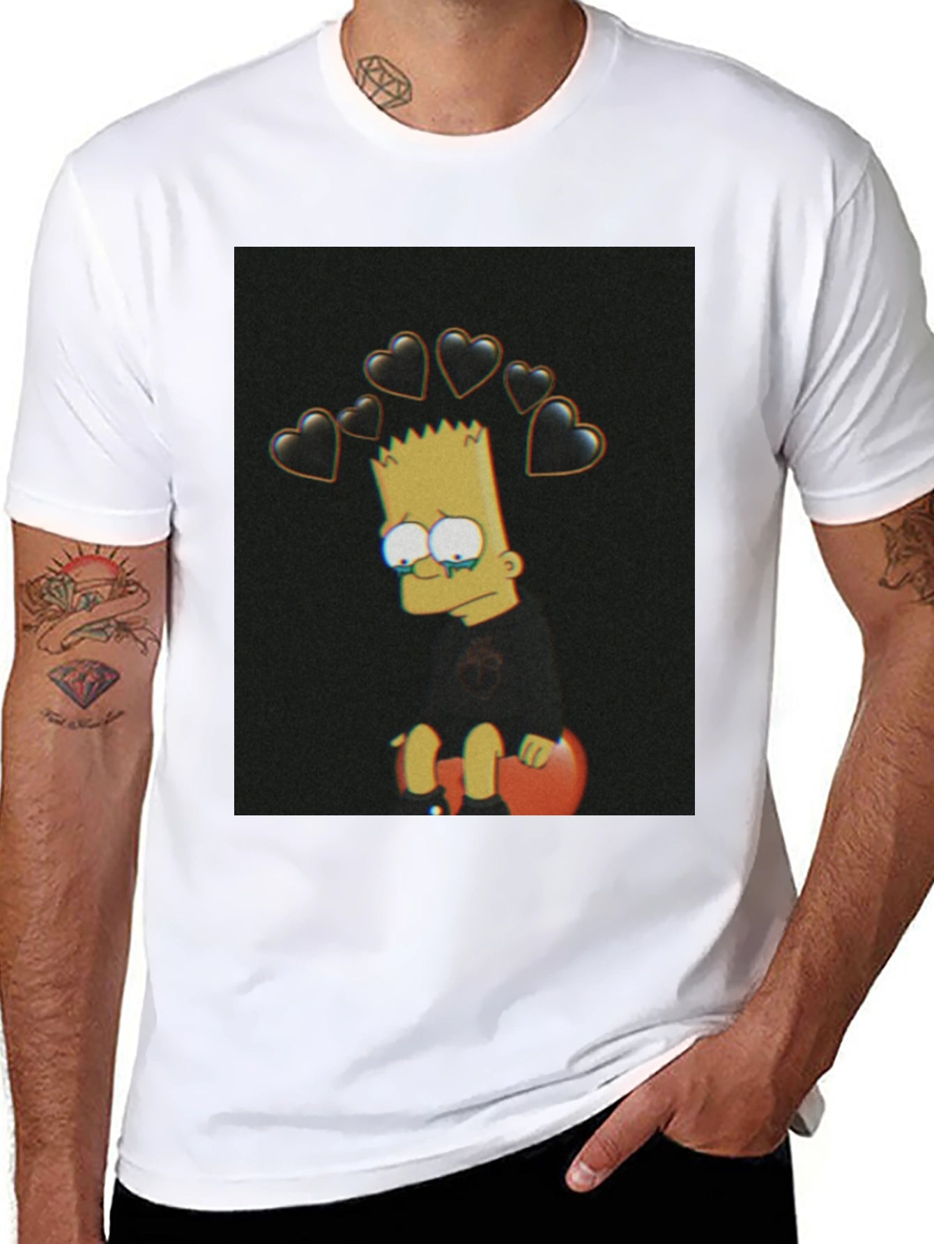 Bart Simpson Sad Heart T-Shirt