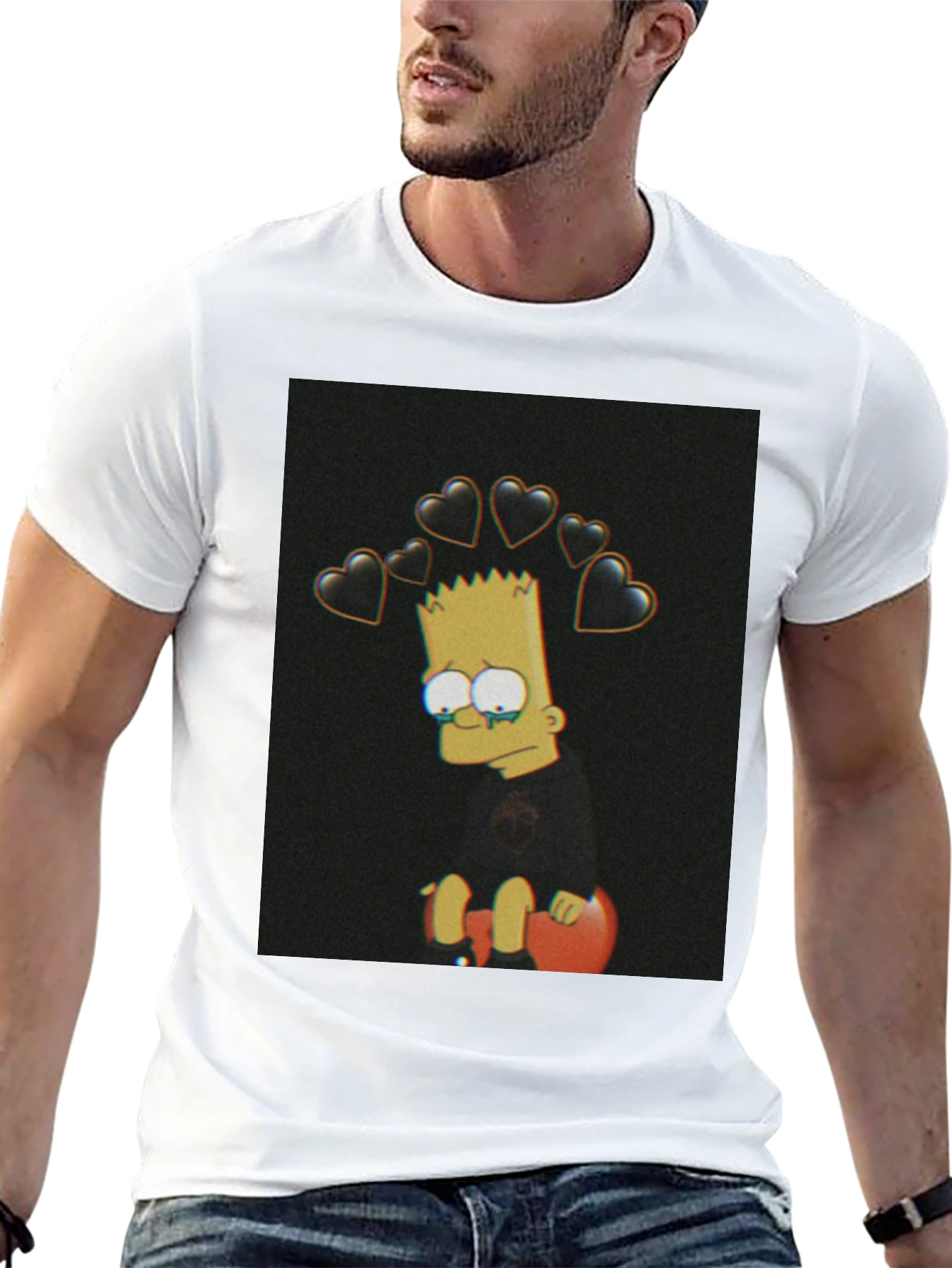 Bart Simpson Sad Heart T-Shirt