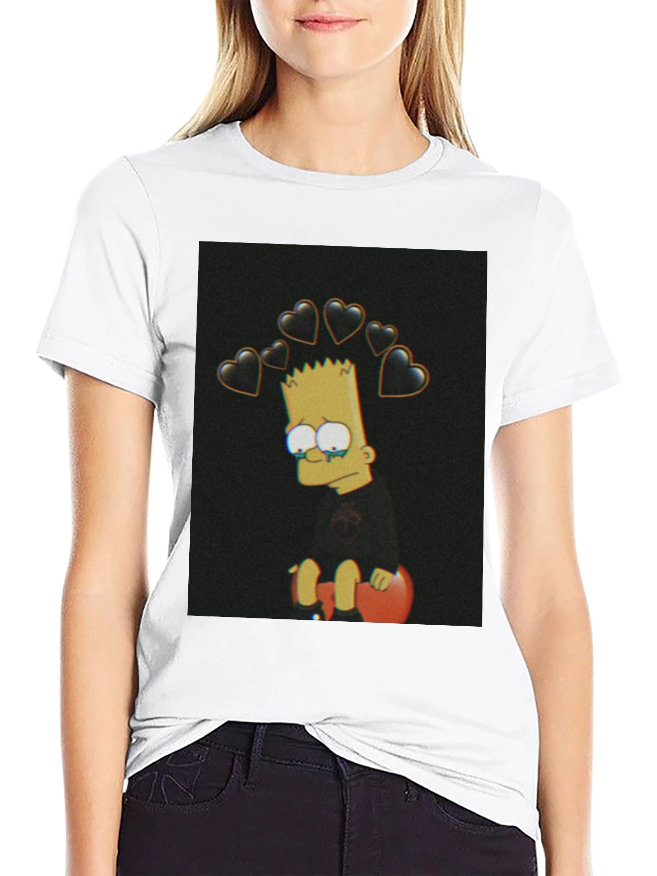 Bart Simpson Sad Heart T-Shirt