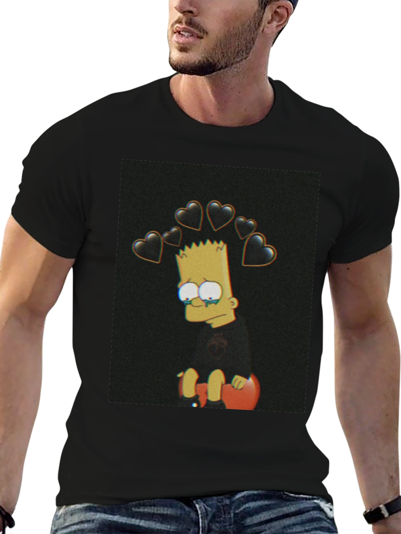 Bart Simpson Sad Heart T-Shirt
