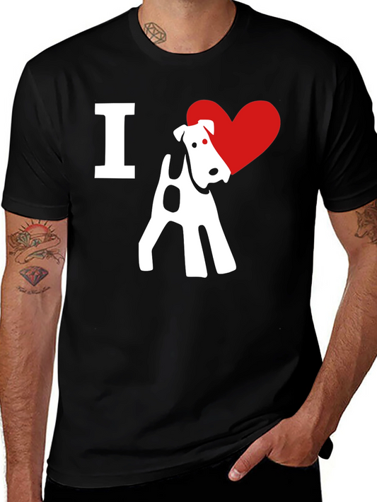 I Love Fox Terrier Black T-Shirt