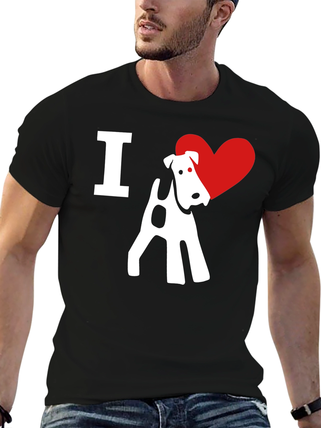 I Love Fox Terrier Black T-Shirt