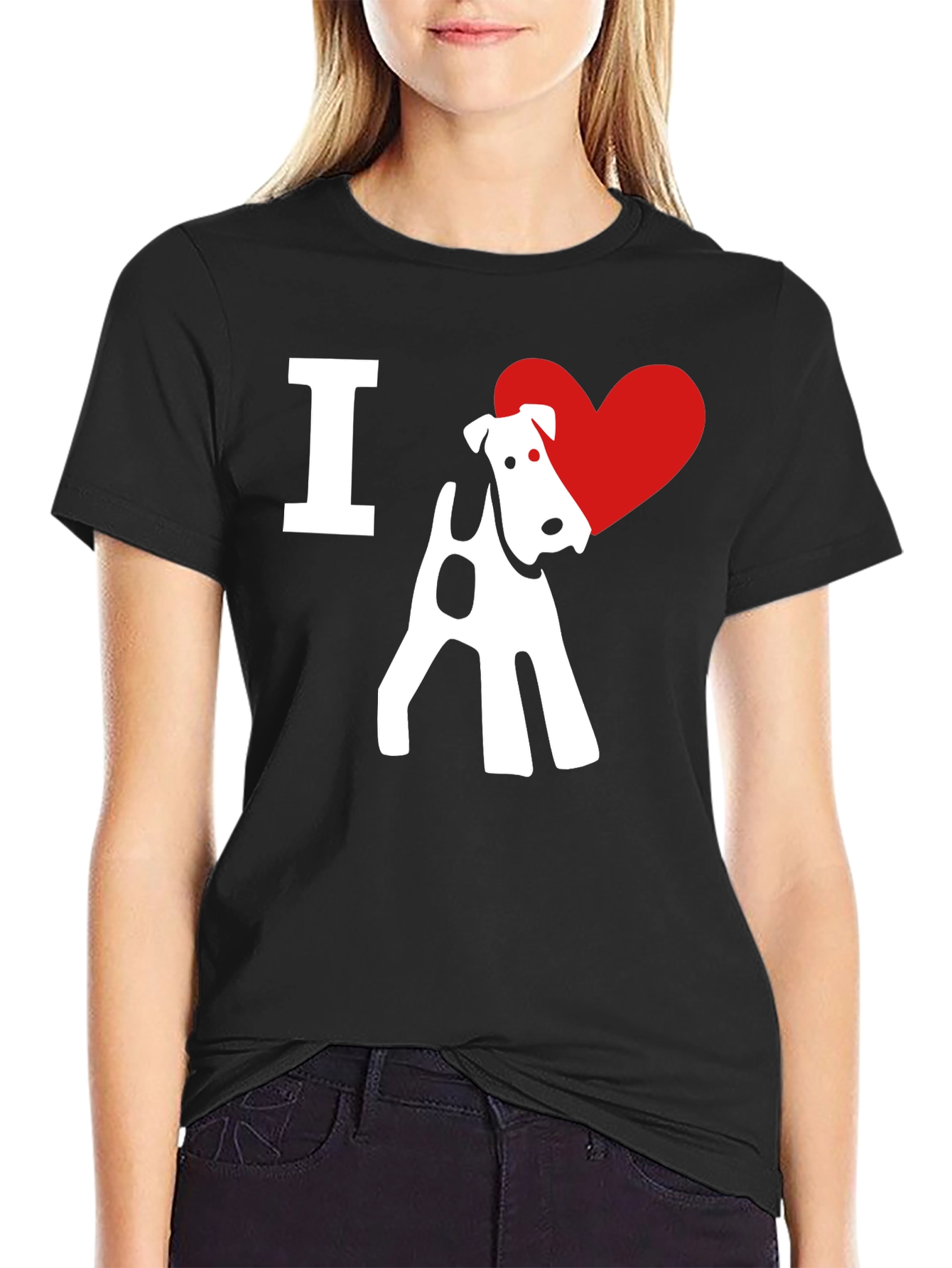 I Love Fox Terrier Black T-Shirt