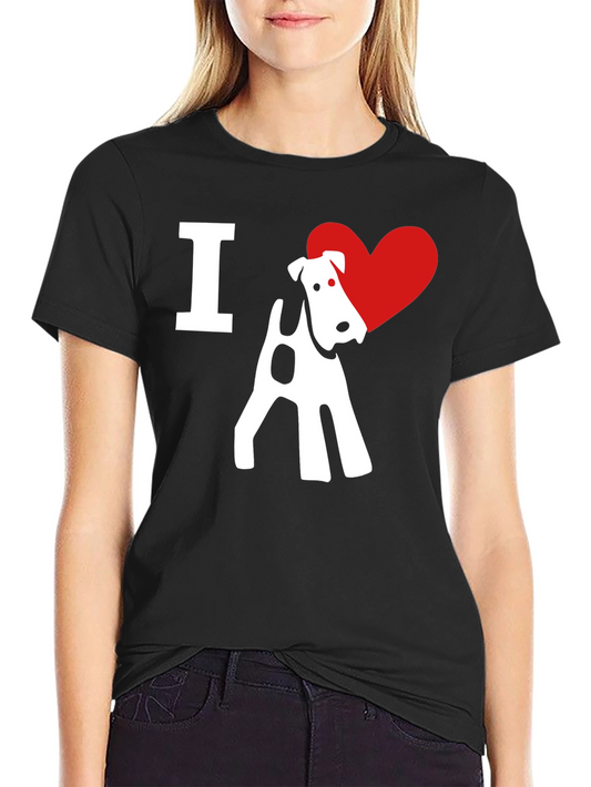 I Love Fox Terrier Black T-Shirt