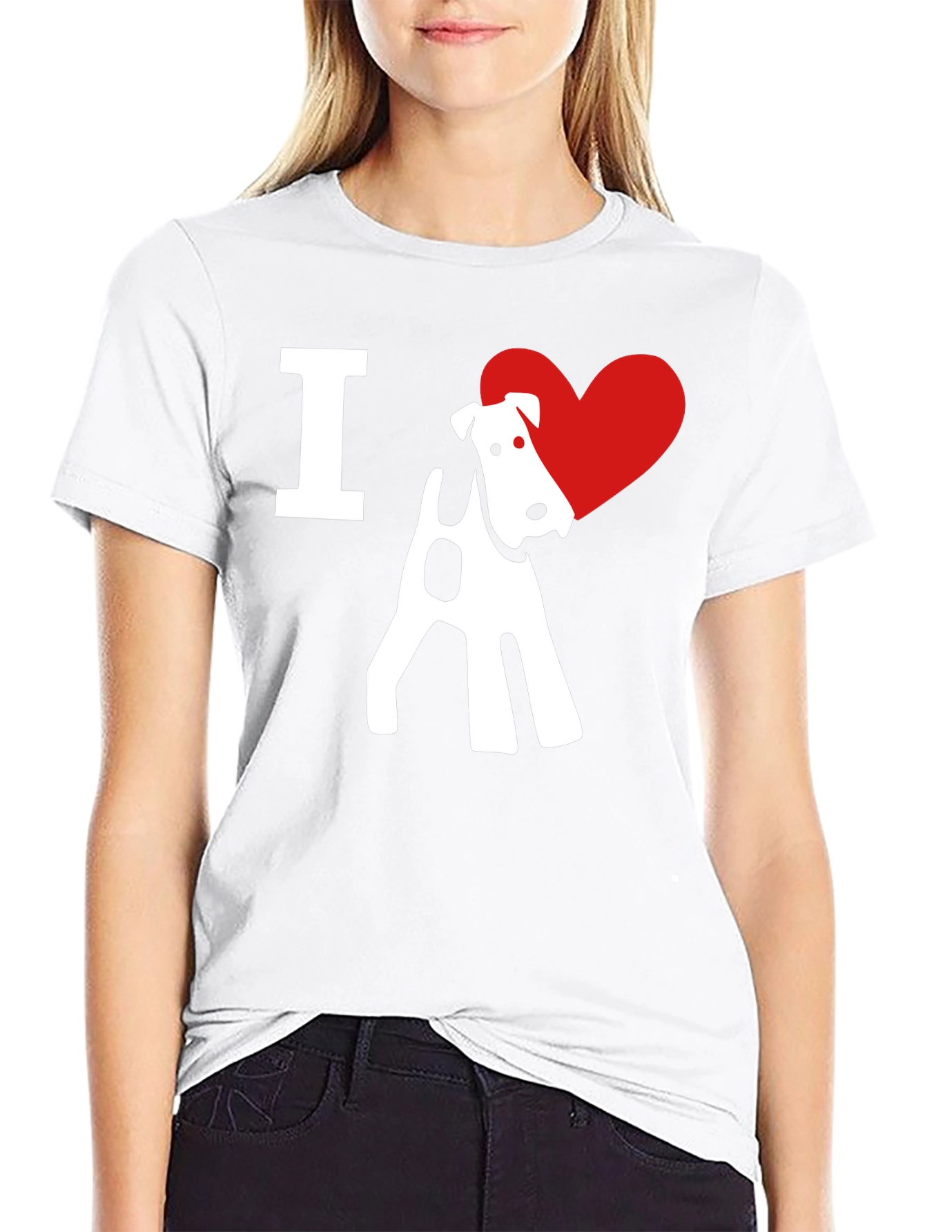 I Love Fox Terrier Black T-Shirt