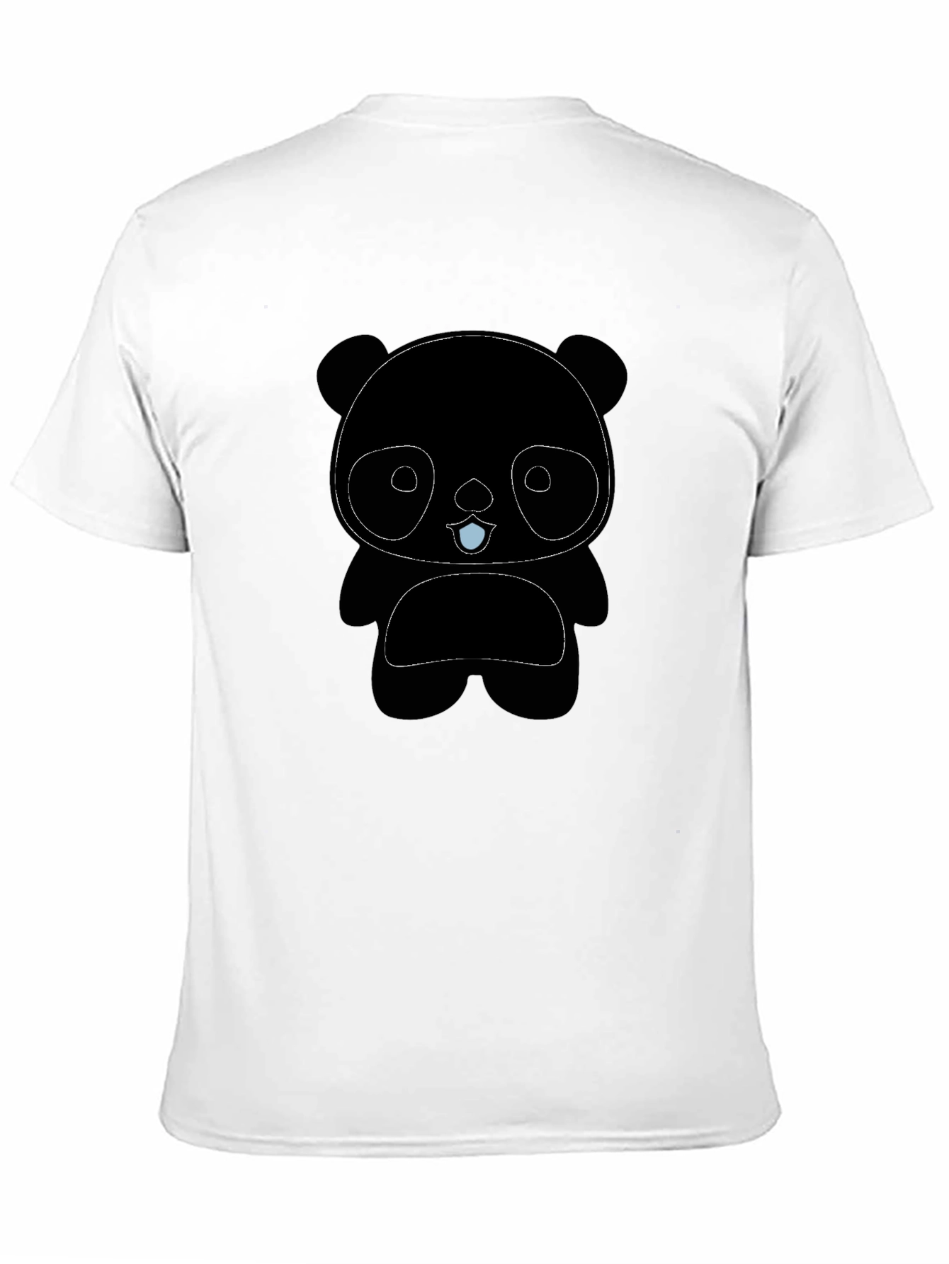 Cute Panda Graphic Tee - Black Cotton Blend Shirt