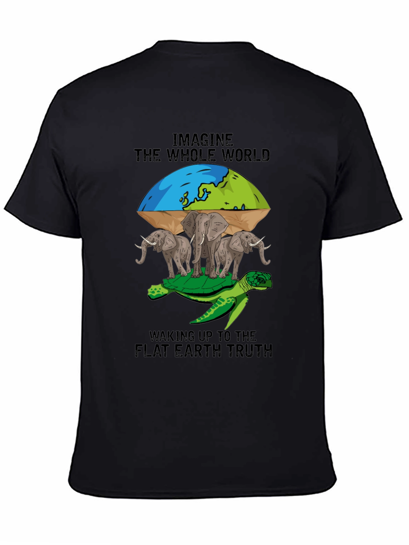 Flat Earth T-Shirt: Turtle Elephants World