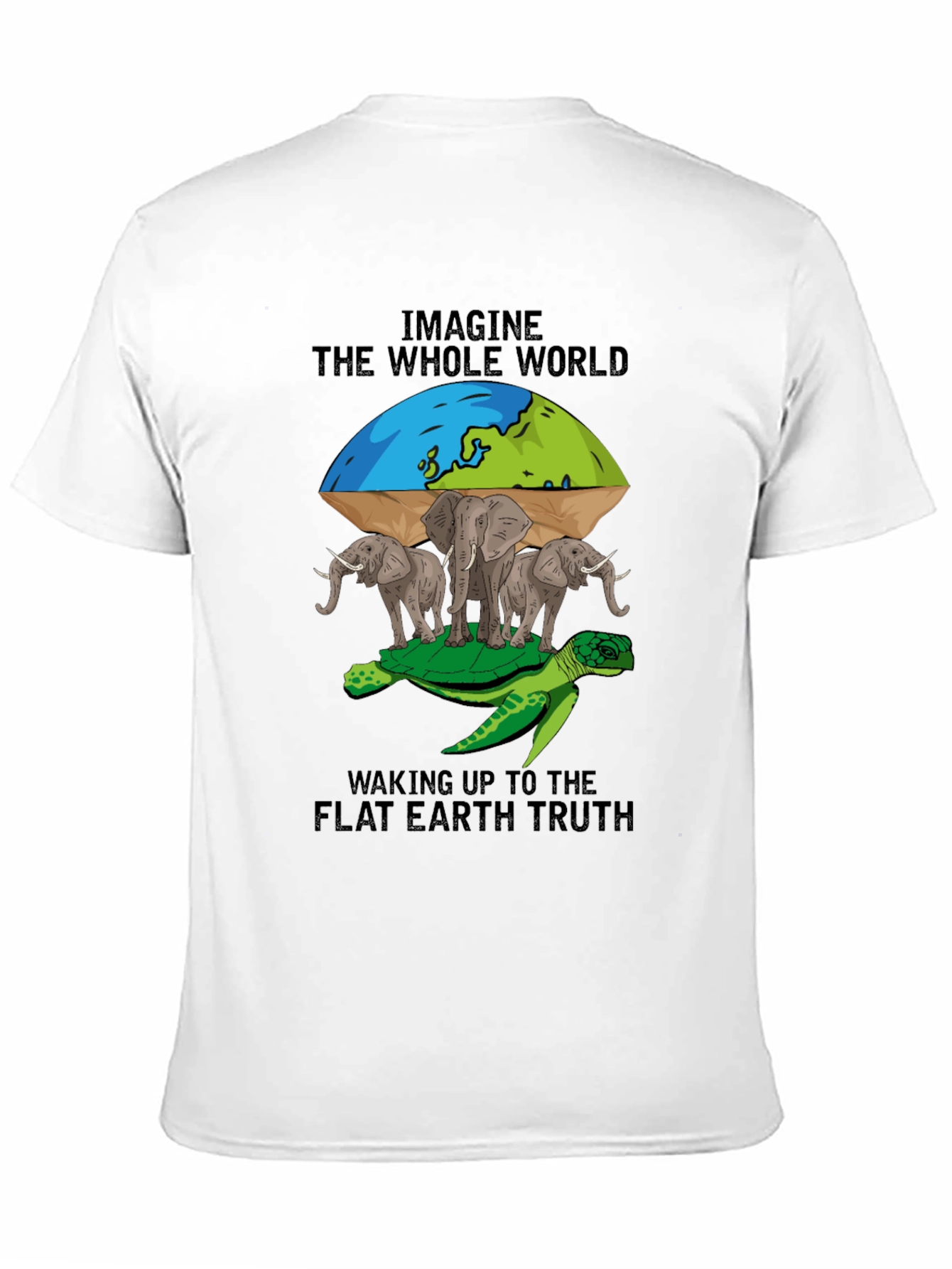 Flat Earth T-Shirt: Turtle Elephants World