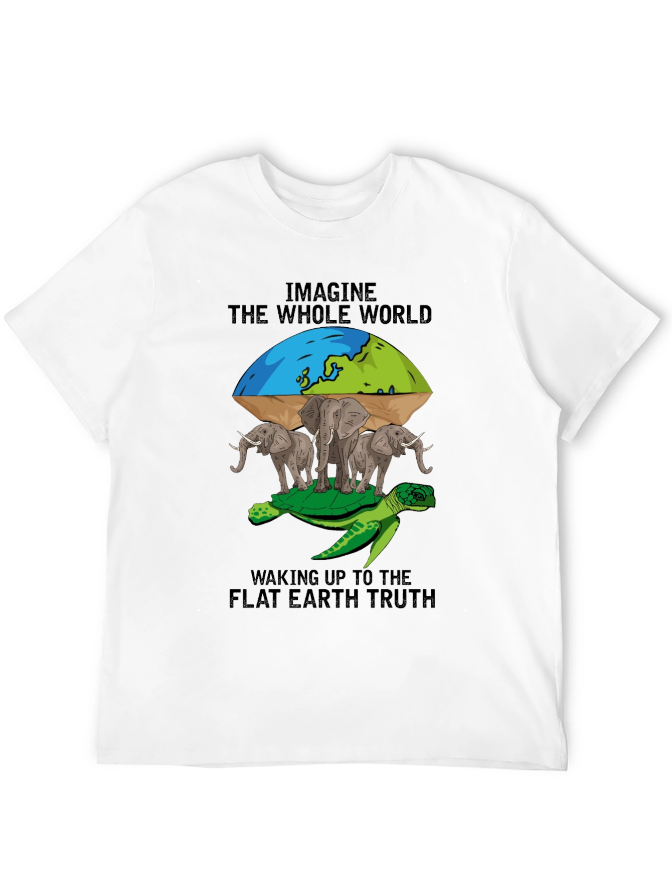 Flat Earth T-Shirt: Turtle Elephants World