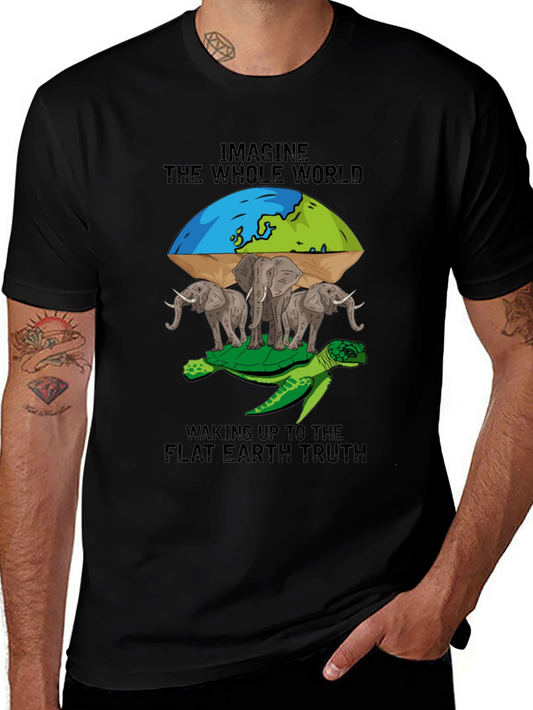 Flat Earth T-Shirt: Turtle Elephants World