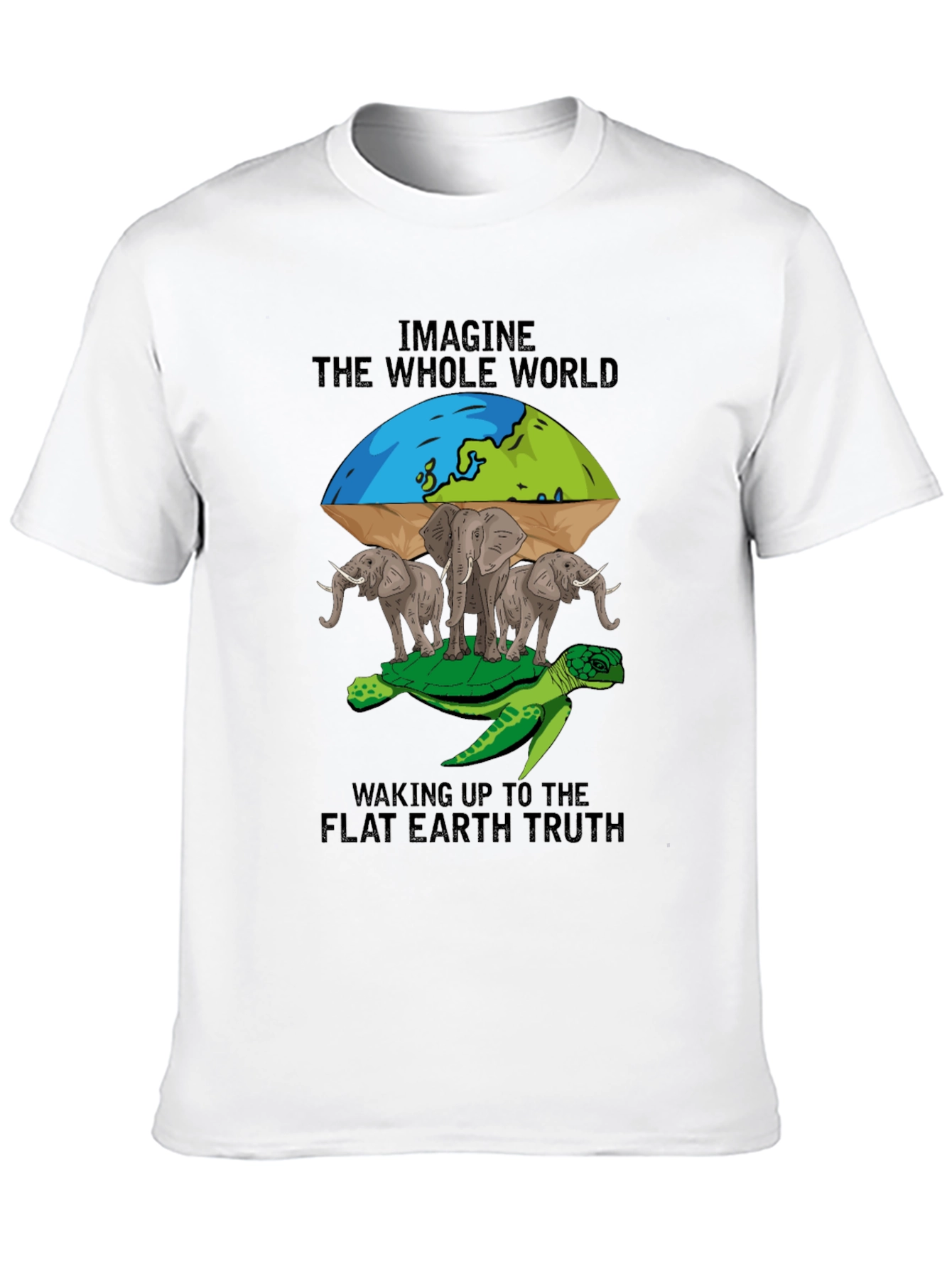 Flat Earth T-Shirt: Turtle Elephants World