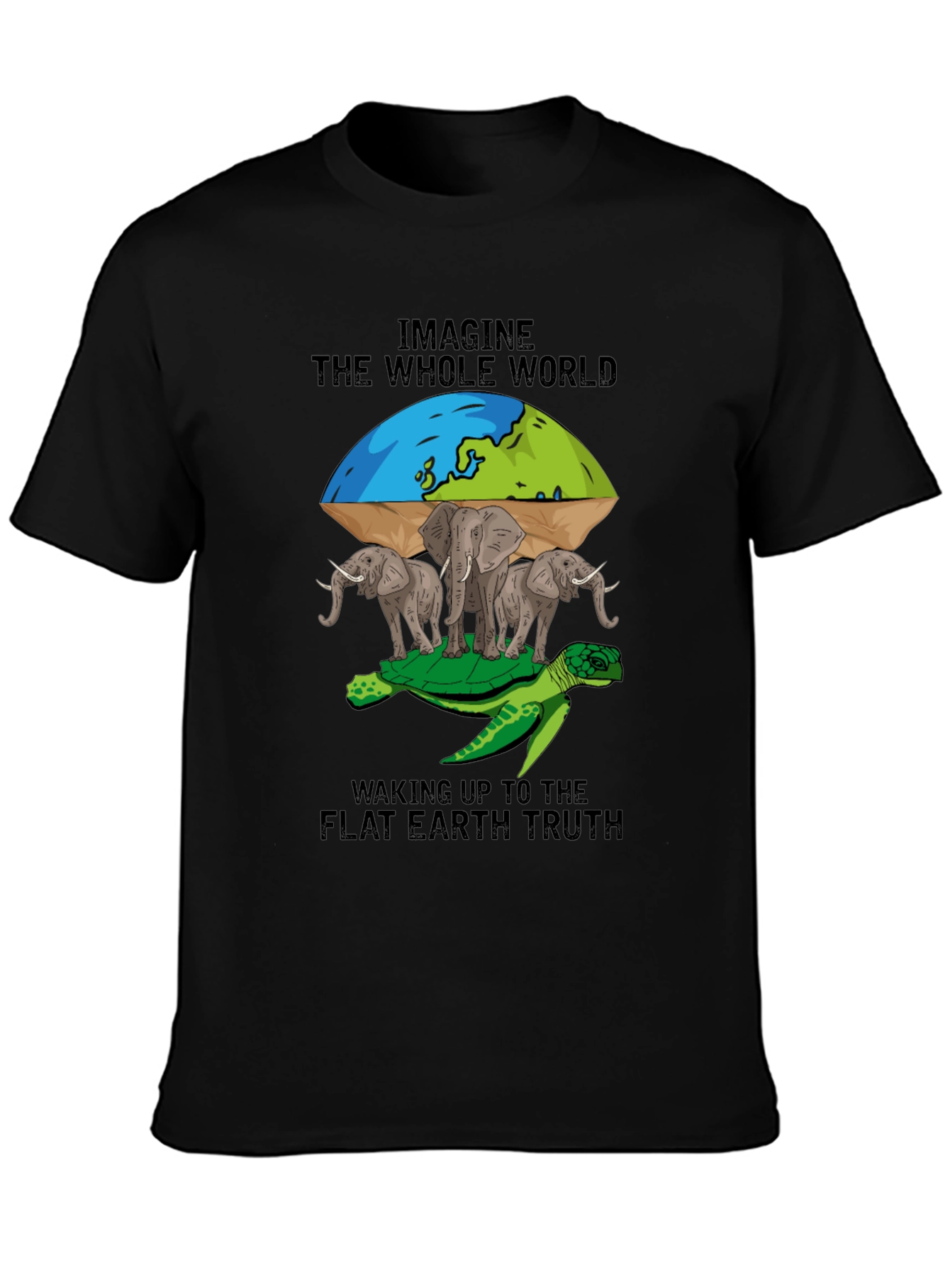 Flat Earth T-Shirt: Turtle Elephants World