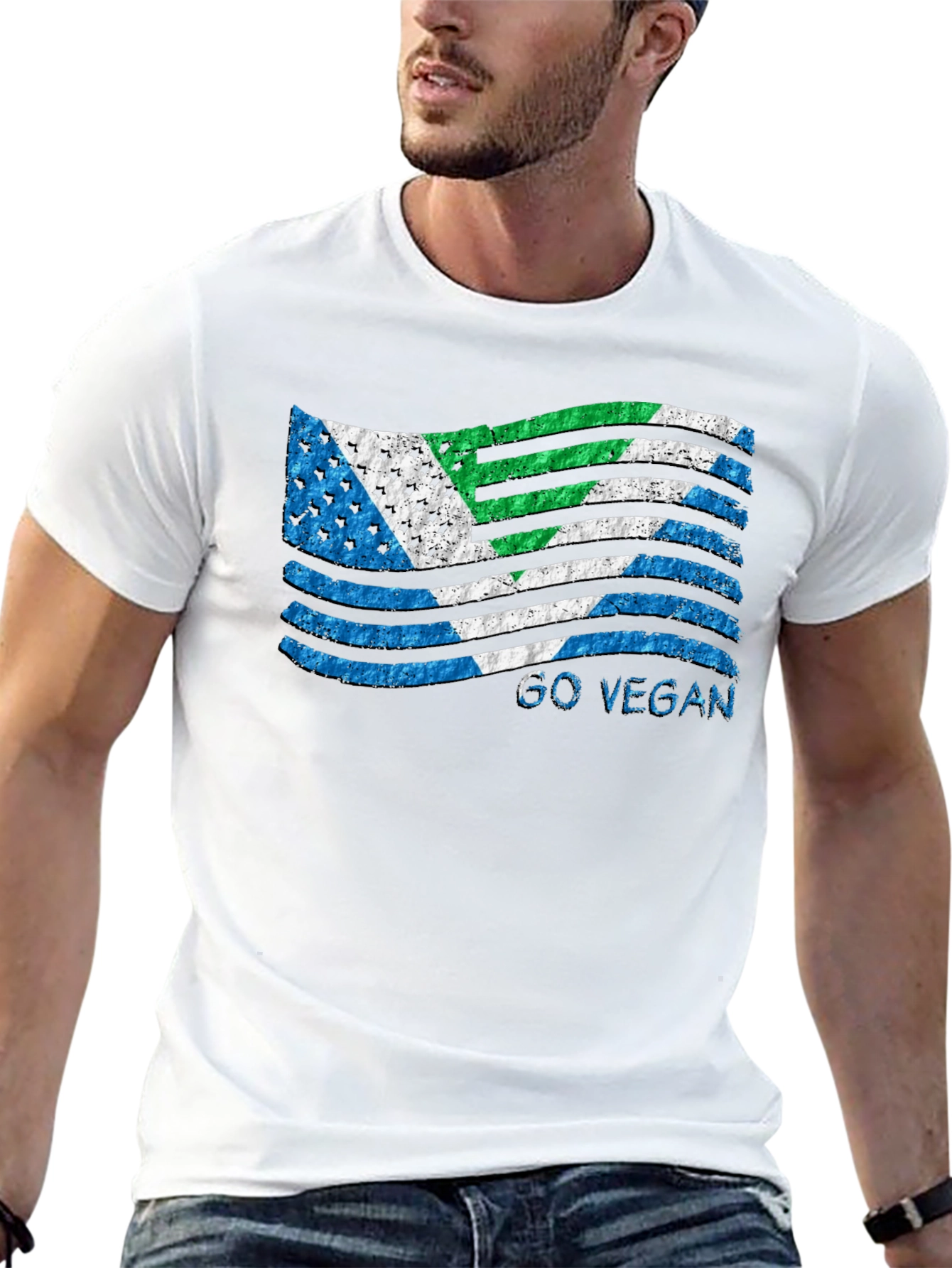 Go Vegan Flag T-Shirt - Black