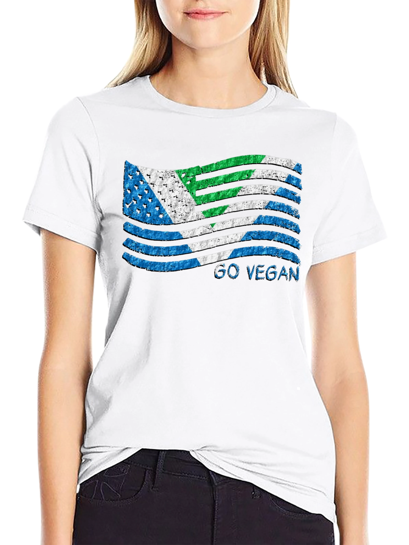 Go Vegan Flag T-Shirt - Black