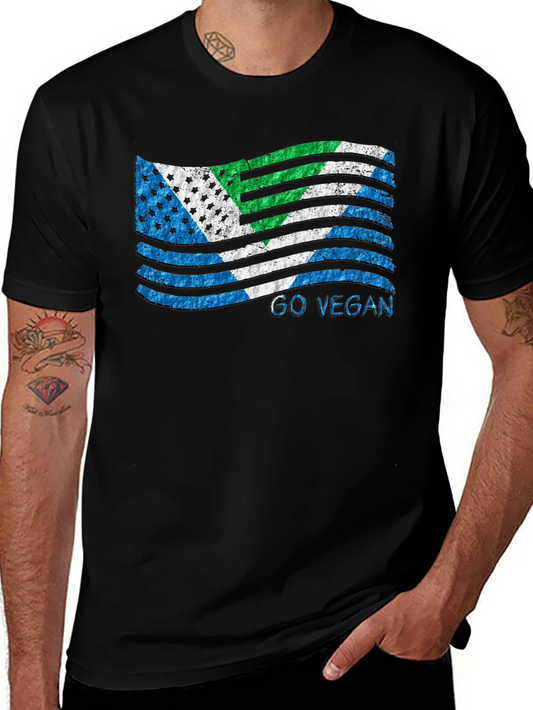 Go Vegan Flag T-Shirt - Black