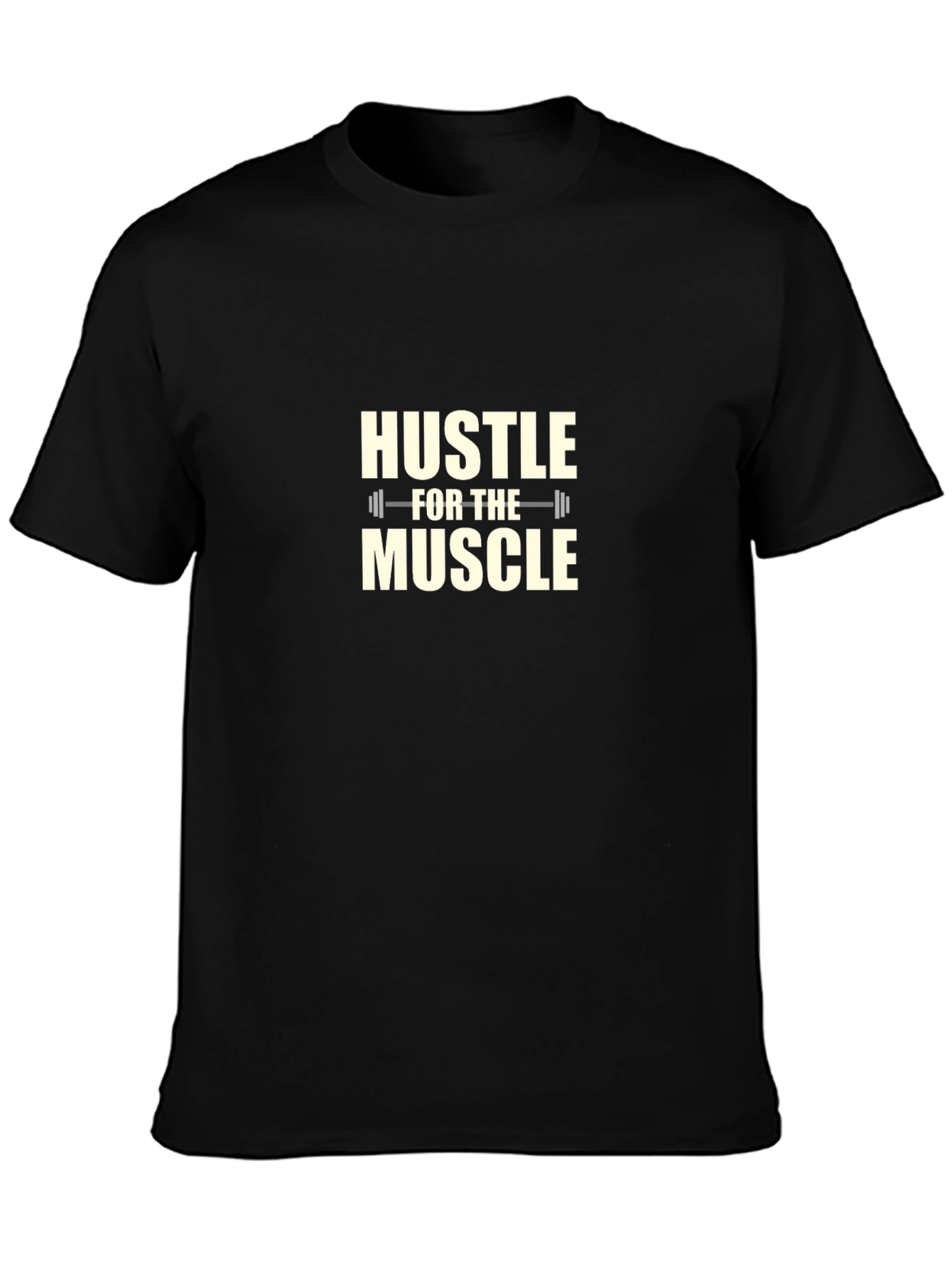 Hustle for the Muscle Black Graphic T-Shirt