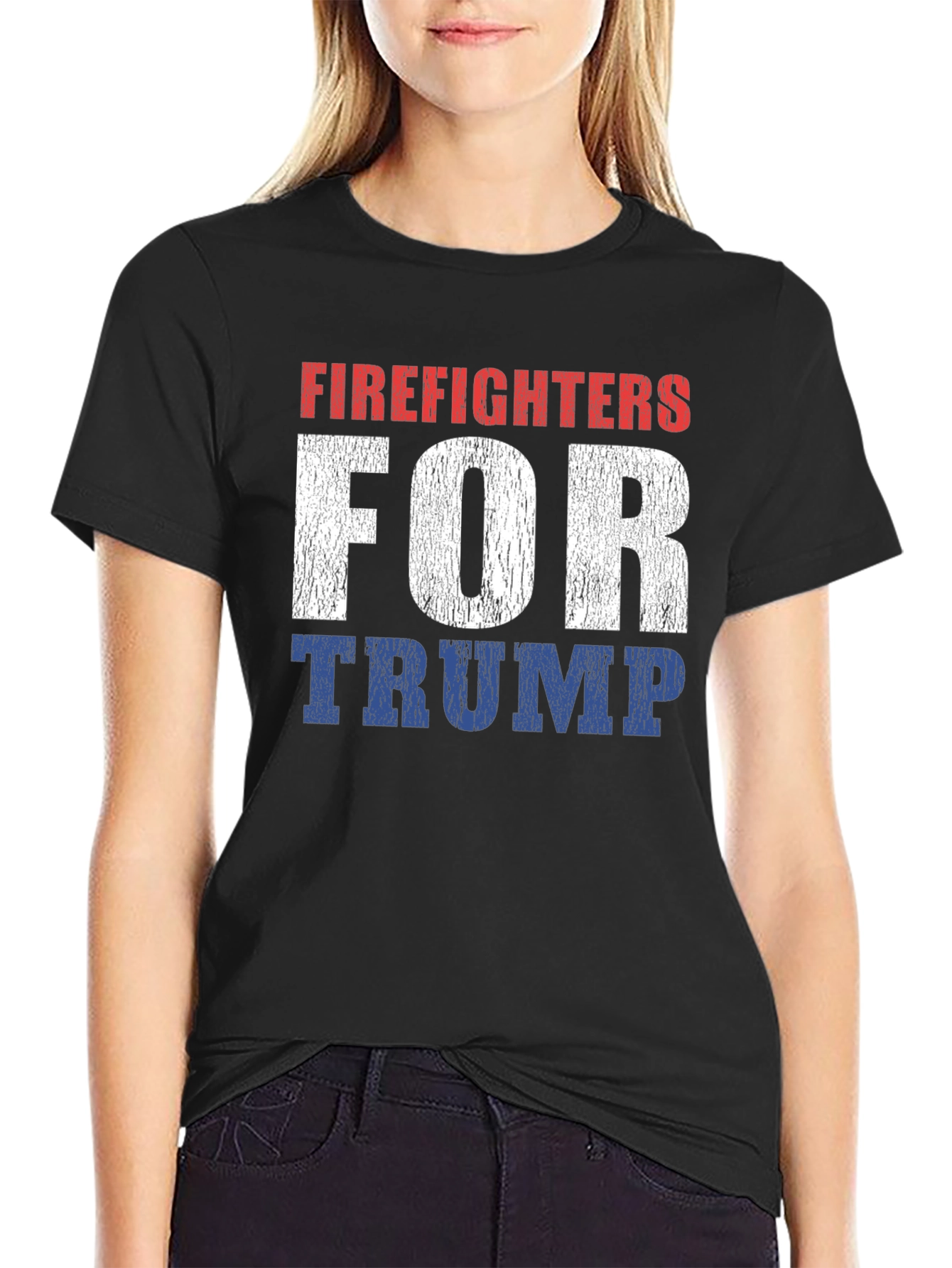 Firefighters for Trump Patriotic T-Shirt