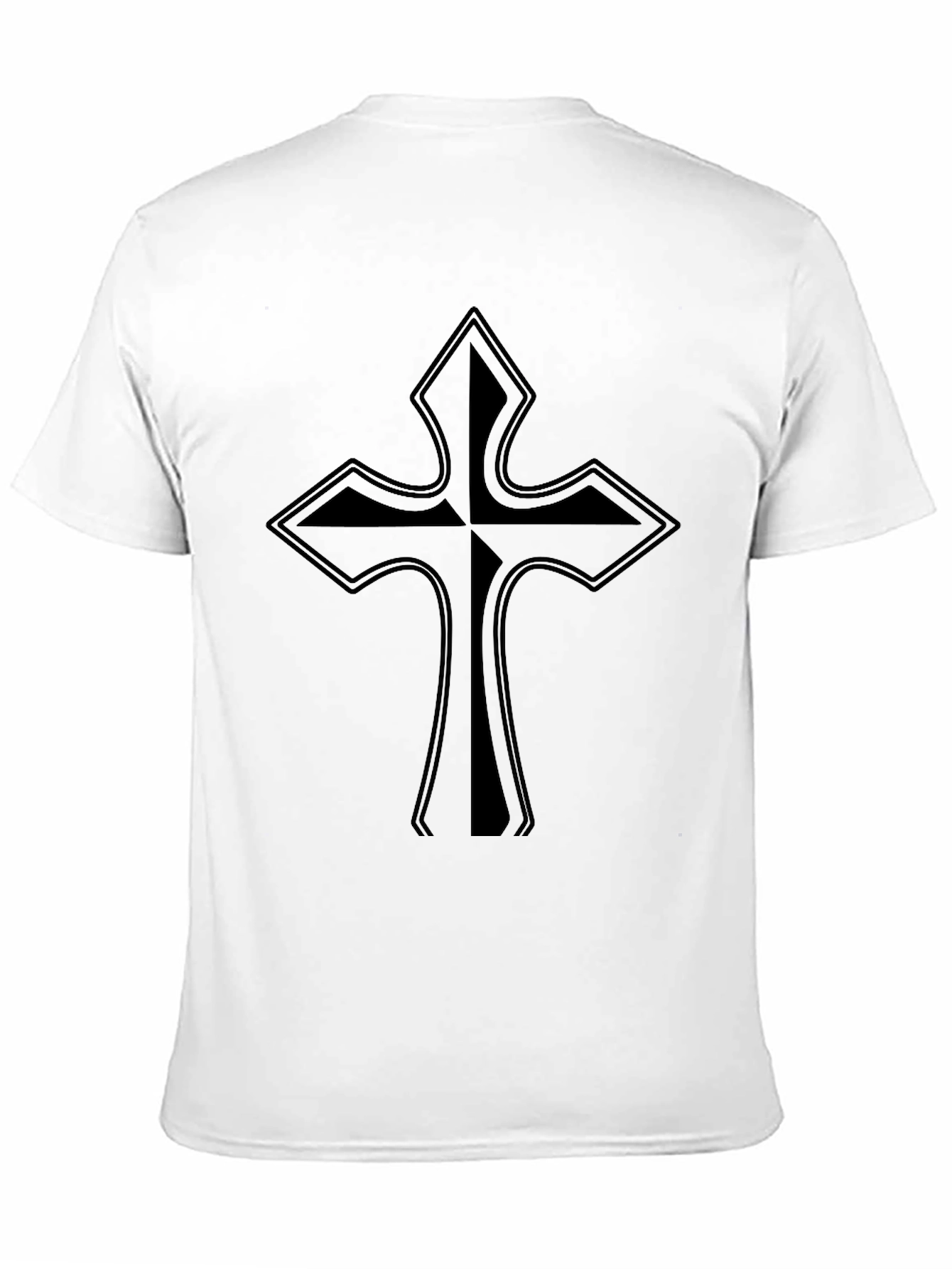 Black T-Shirt with Cross Graphic Print