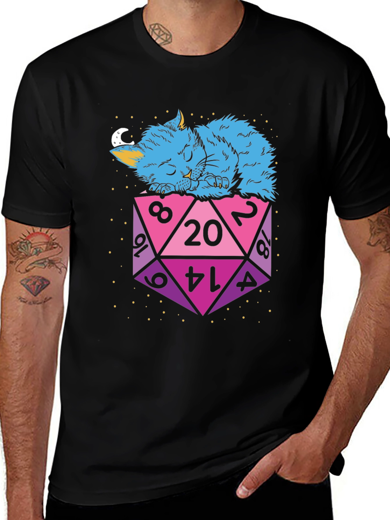 D20 Cat Nap T-Shirt - Gamers Essential!