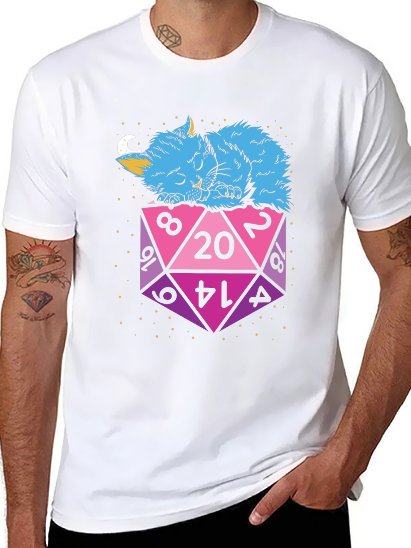 D20 Cat Nap T-Shirt - Gamers Essential!