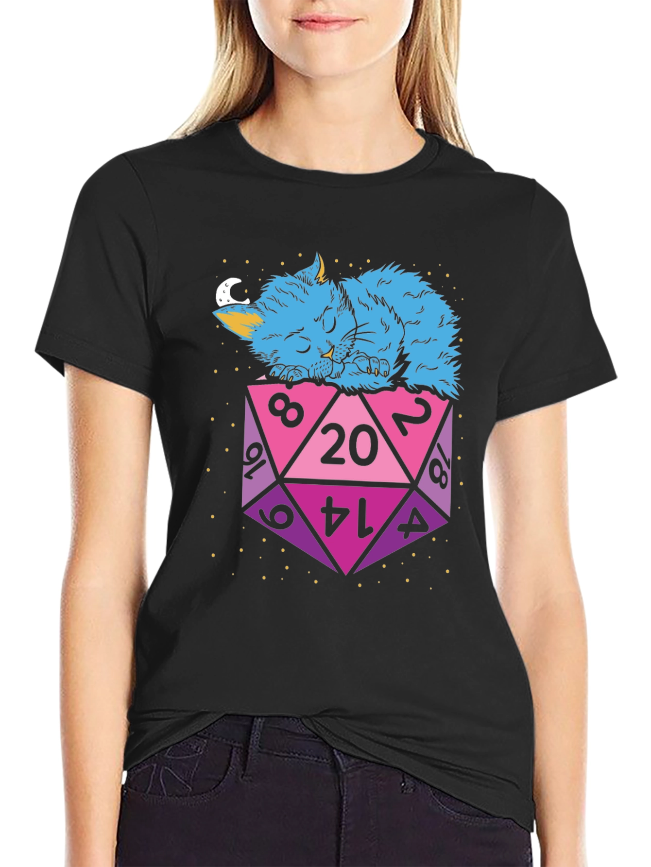 D20 Cat Nap T-Shirt - Gamers Essential!