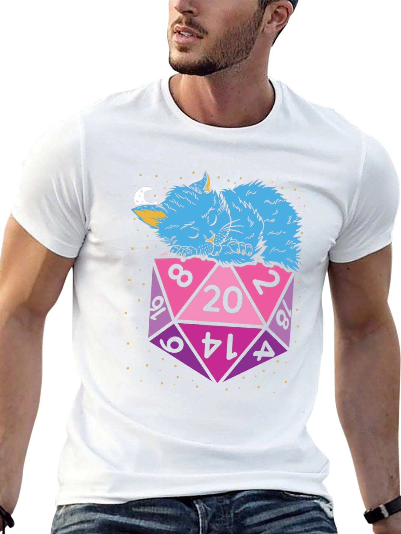 D20 Cat Nap T-Shirt - Gamers Essential!