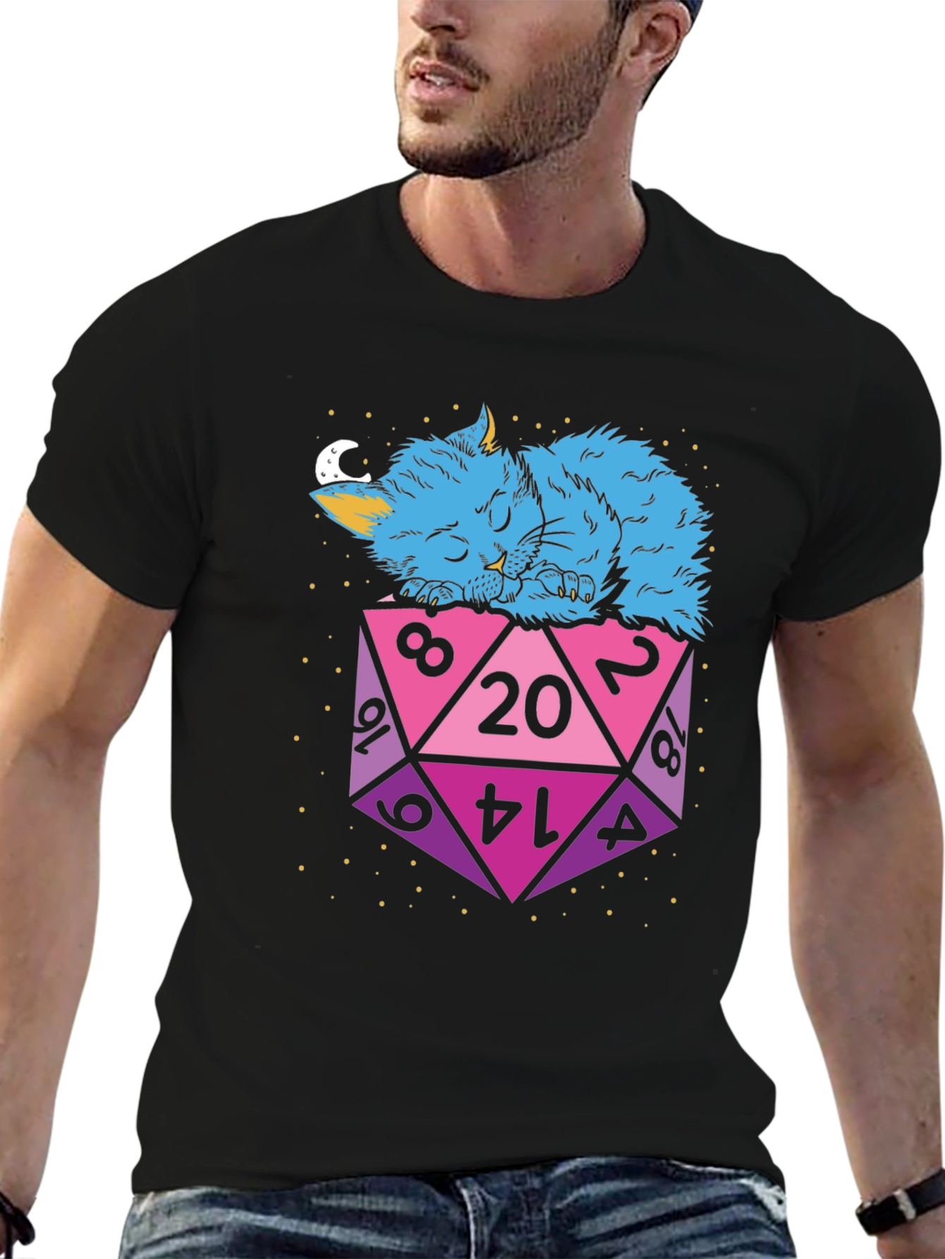 D20 Cat Nap T-Shirt - Gamers Essential!