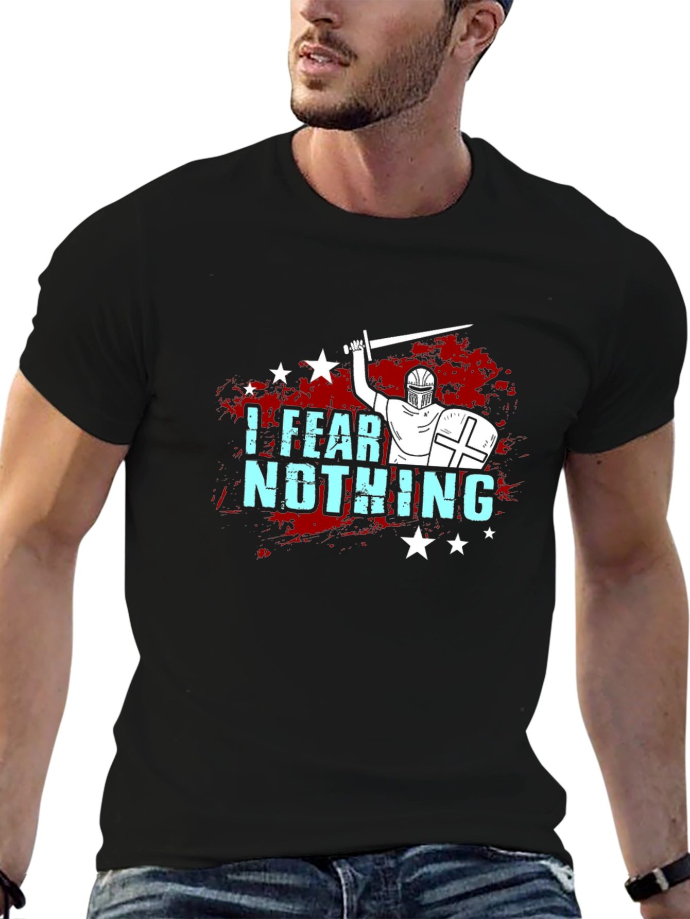 I Fear Nothing T-Shirt Knight Crusader