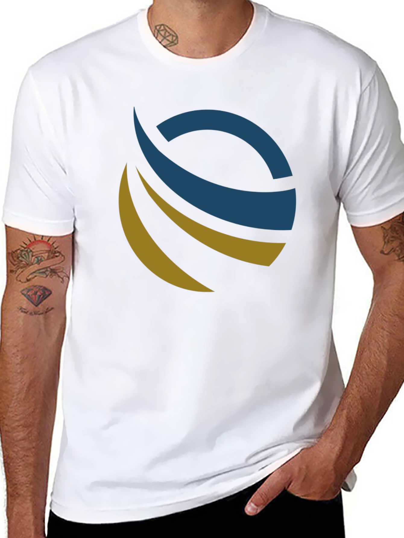 Modern Abstract Logo Black T-Shirt